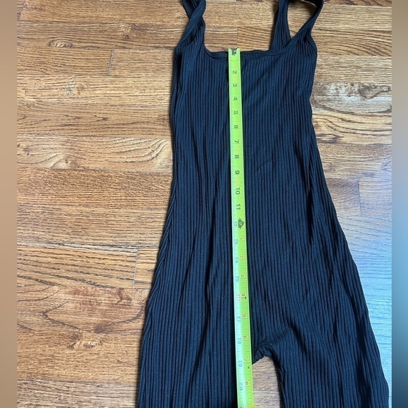 ENZA COSTA Black ribbed unitard short onezie romper size XS - Picture 5 of 9